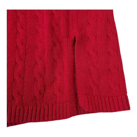 Lauren Ralph Lauren Red Cable Knit Sweater 3X 100% Cotton Womens Tunic Style - Picture 3 of 13